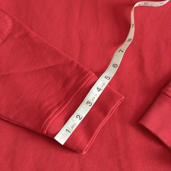 Untuckit Medium Wolfred Red Quarter Zip Elbow Patch 100% Cotton Pullover - Picture 5 of 17